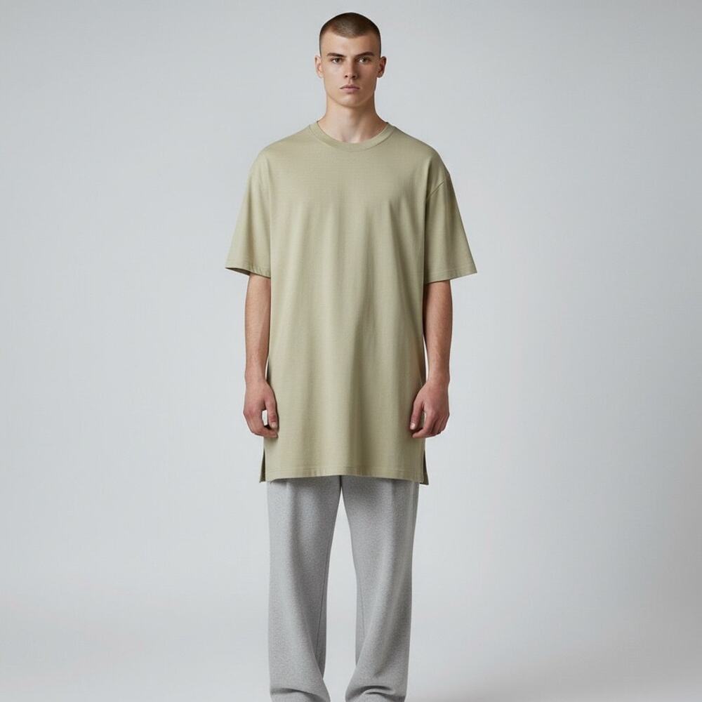 Fear Of God Collection Two 2016-2017 Long Short Sleeve Shirt Men's Sz M Beige